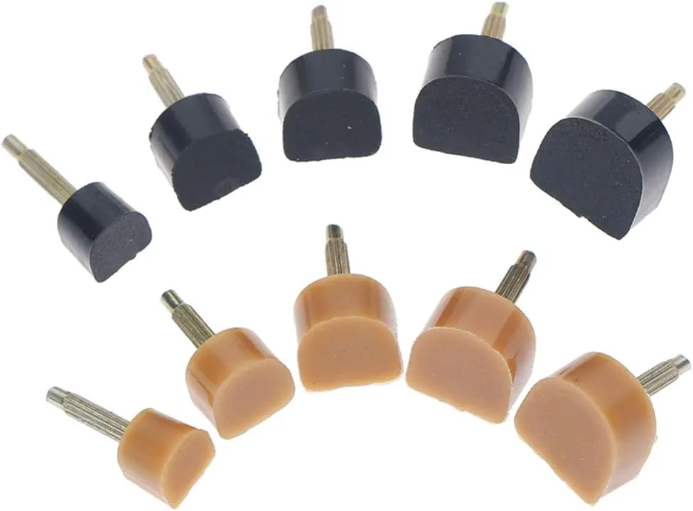 5 Pairs High Heel Shoes Repair Tips Durable Repair Heel Caps Taps Pins Non-Slip Shoes Replacement Dowels Pad Heel Protector Plates Covers Silent Heel,5 Sizes,7,9,10,11,12mm,U Shape,Black