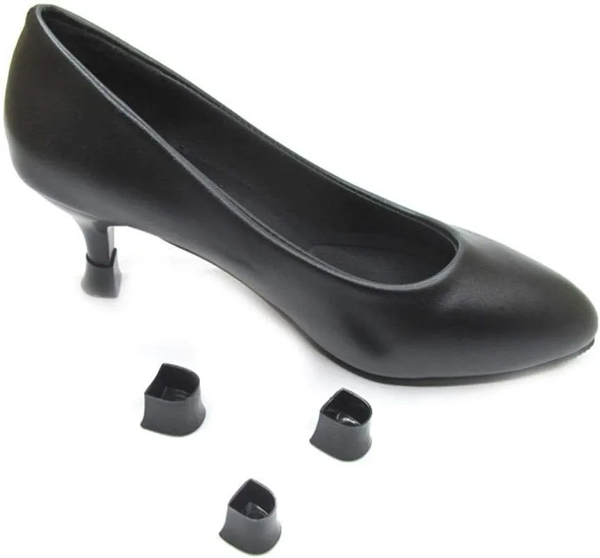5 Pairs High Heel Shoes Repair Tips Durable Repair Heel Caps Taps Pins Non-Slip Shoes Replacement Dowels Pad Heel Protector Plates Covers Silent Heel,5 Sizes,7,9,10,11,12mm,U Shape,Black
