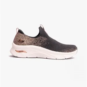 ARCH FIT D'LUX - GLIMMER DUST Ladies Slip-On Trainers Black/Rose Gold