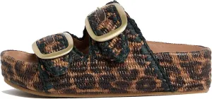 Arqa Raffia Platform Sandals for Women Open Toe Natural Straw Footbed Slides Comfortable Casual Adjustable Buckle Strap Woven Flatform Sandal Summer Beach Wedge Heel Slippers