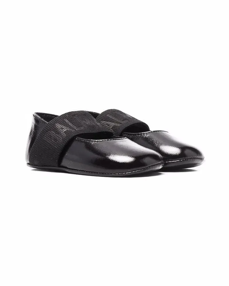 Baby Girls Black Crib Shoes
