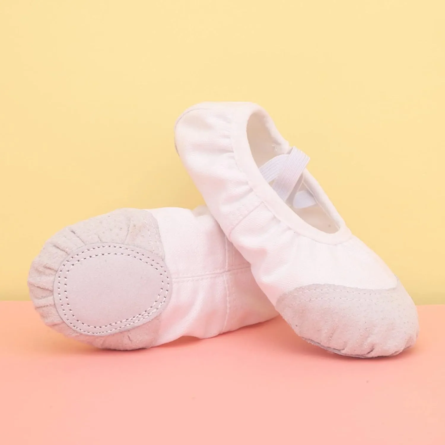 Ballet Shoes for Girls,Soft Leather Ballet Slippers No-Tie Warm Dance Yoga Practice Shoes for Toddler Girls