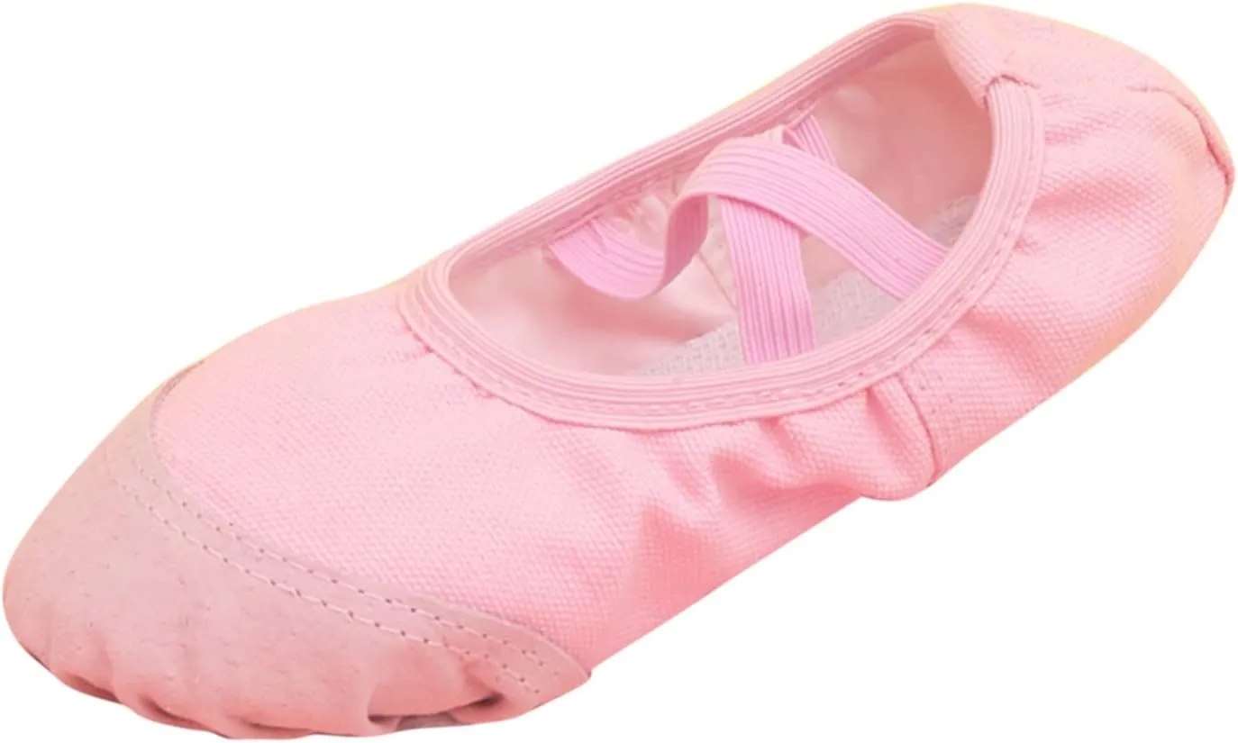 Ballet Shoes for Girls,Soft Leather Ballet Slippers No-Tie Warm Dance Yoga Practice Shoes for Toddler Girls