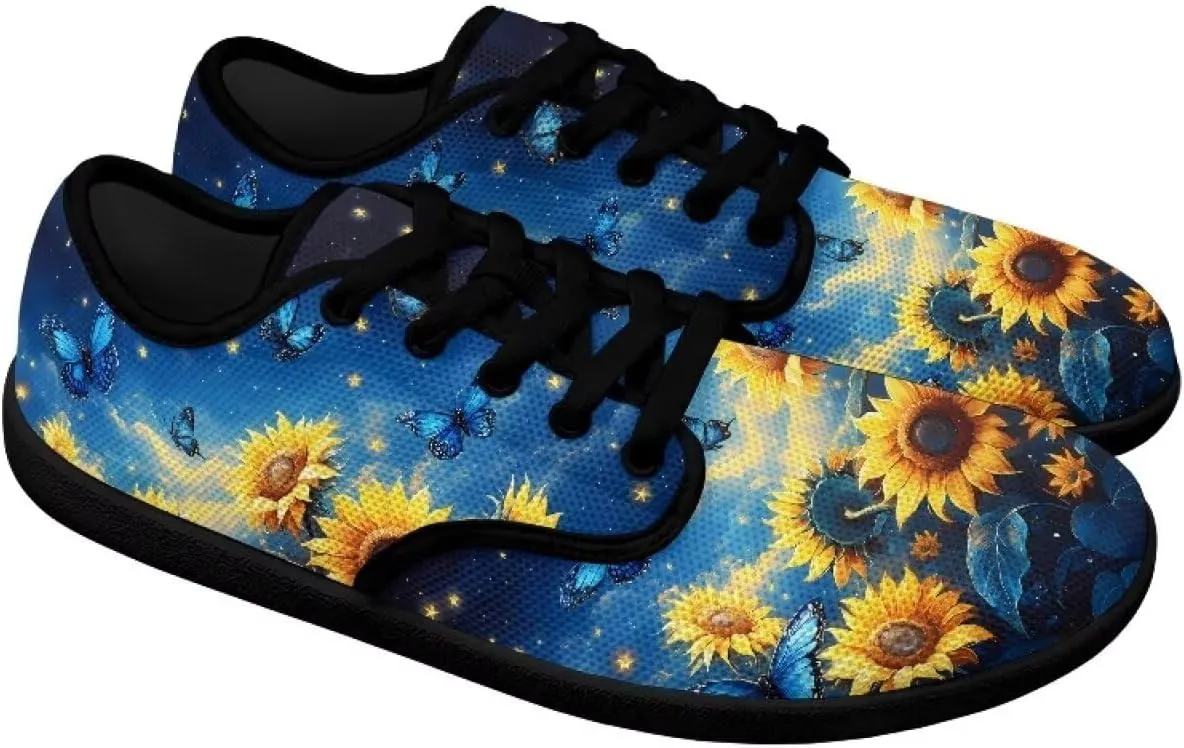 Barefoot Shoes for Women Canvas Comfy Zero Drop Low-Top Breathable Mesh Tennis Shoes Anti-Skid Wide Toe Box Sport Workout Hiking Sneakers for Ladies US 6-13.5