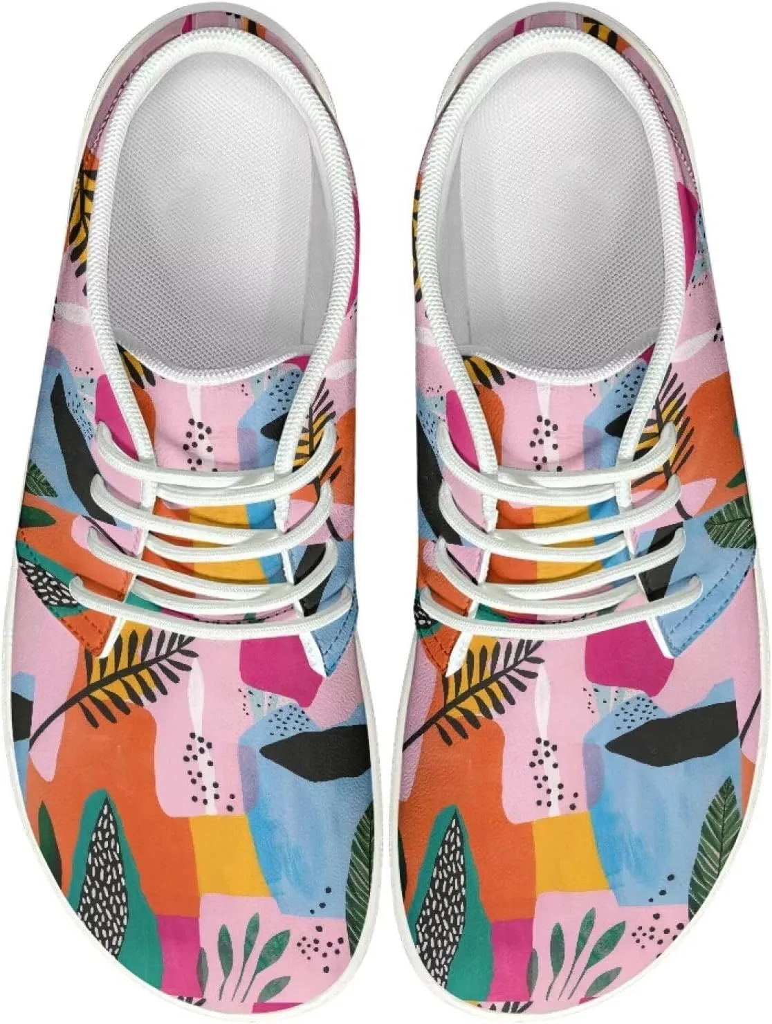 Barefoot Shoes for Women Comfortable Low-Top Wide Toe Box Tennis Shoes Anti-Skid Zero Drop Workout Sport Hiking Sneakers for Teen Girls US 6-11.5.5
