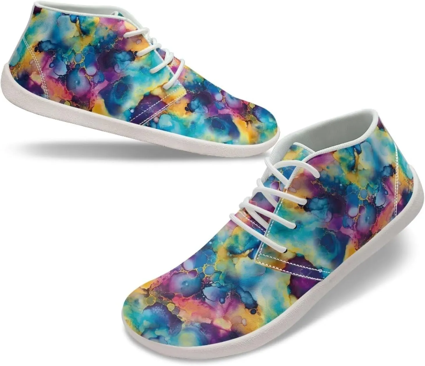 Barefoot Shoes for Women Comfortable Low-Top Wide Toe Box Tennis Shoes Anti-Skid Zero Drop Workout Sport Hiking Sneakers for Teen Girls US 6-11.5.5