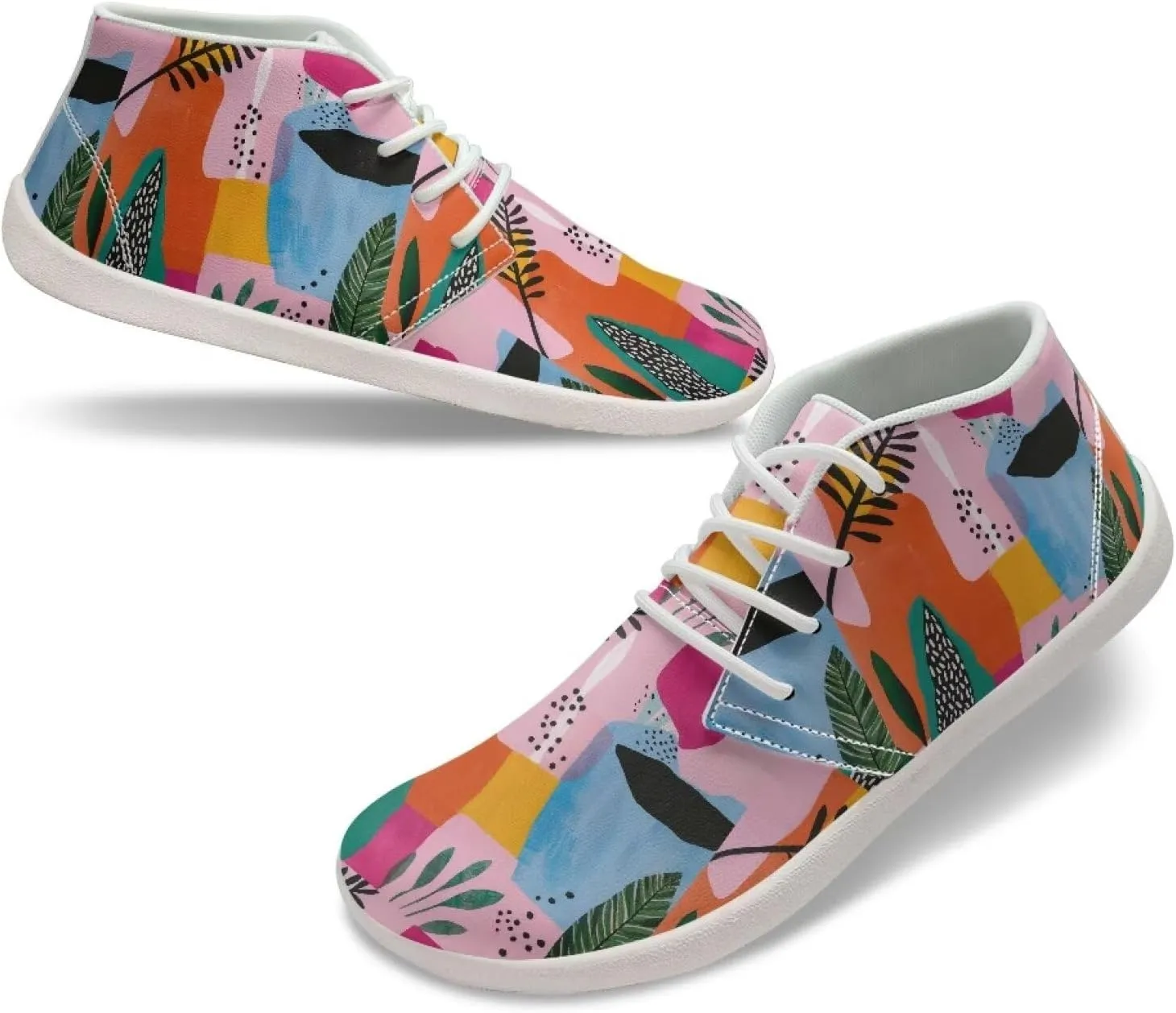 Barefoot Shoes for Women Comfortable Low-Top Wide Toe Box Tennis Shoes Anti-Skid Zero Drop Workout Sport Hiking Sneakers for Teen Girls US 6-11.5.5