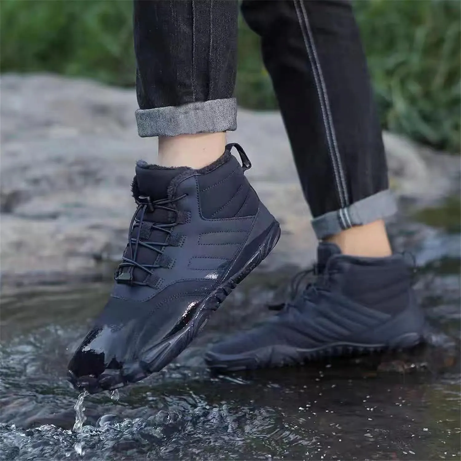 Barefoot Shoes Winter Men Women Waterproof Trail Running Shoes Warm Lined Winter Shoes Unisex Outdoor Non-Slip Winter Depth Work Camping