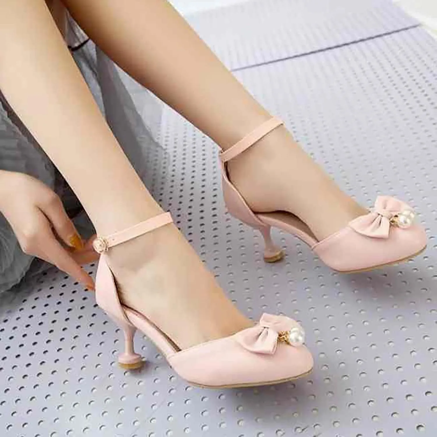 Big Kids Girl Summer Sandals Low Heel Dress Shoes Wedding Party Closed Toe Bow Tie High Heels Toddler Dress Shoes