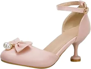 Big Kids Girl Summer Sandals Low Heel Dress Shoes Wedding Party Closed Toe Bow Tie High Heels Toddler Dress Shoes