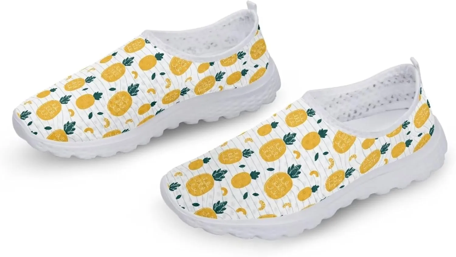 Binienty Unisex Printed Trainers Gym Running Shoes Lightweight Slip-On Walking Sneakers for Women Men