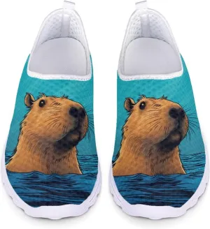 Binienty Unisex Printed Trainers Gym Running Shoes Lightweight Slip-On Walking Sneakers for Women Men