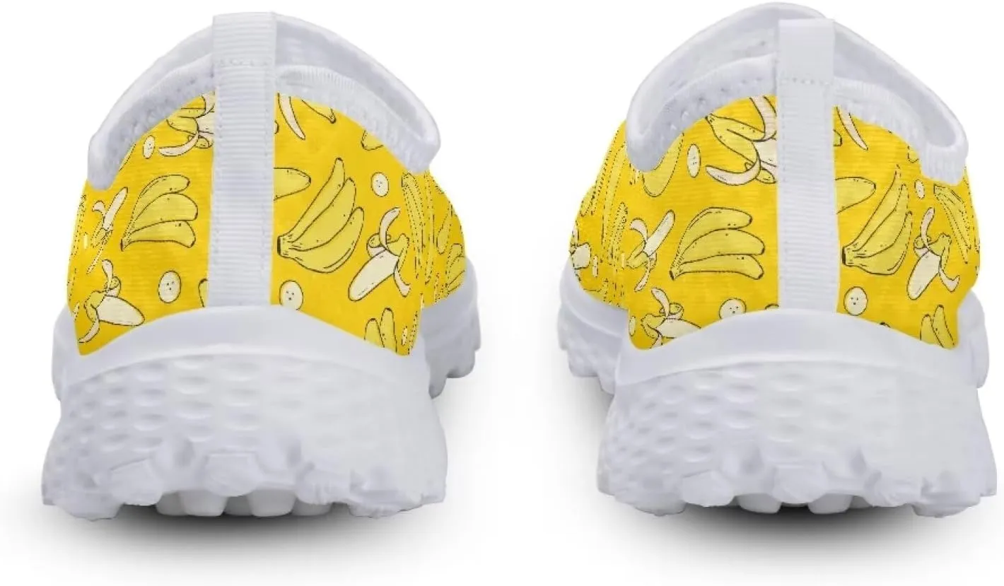 Binienty Unisex Printed Trainers Gym Running Shoes Lightweight Slip-On Walking Sneakers for Women Men