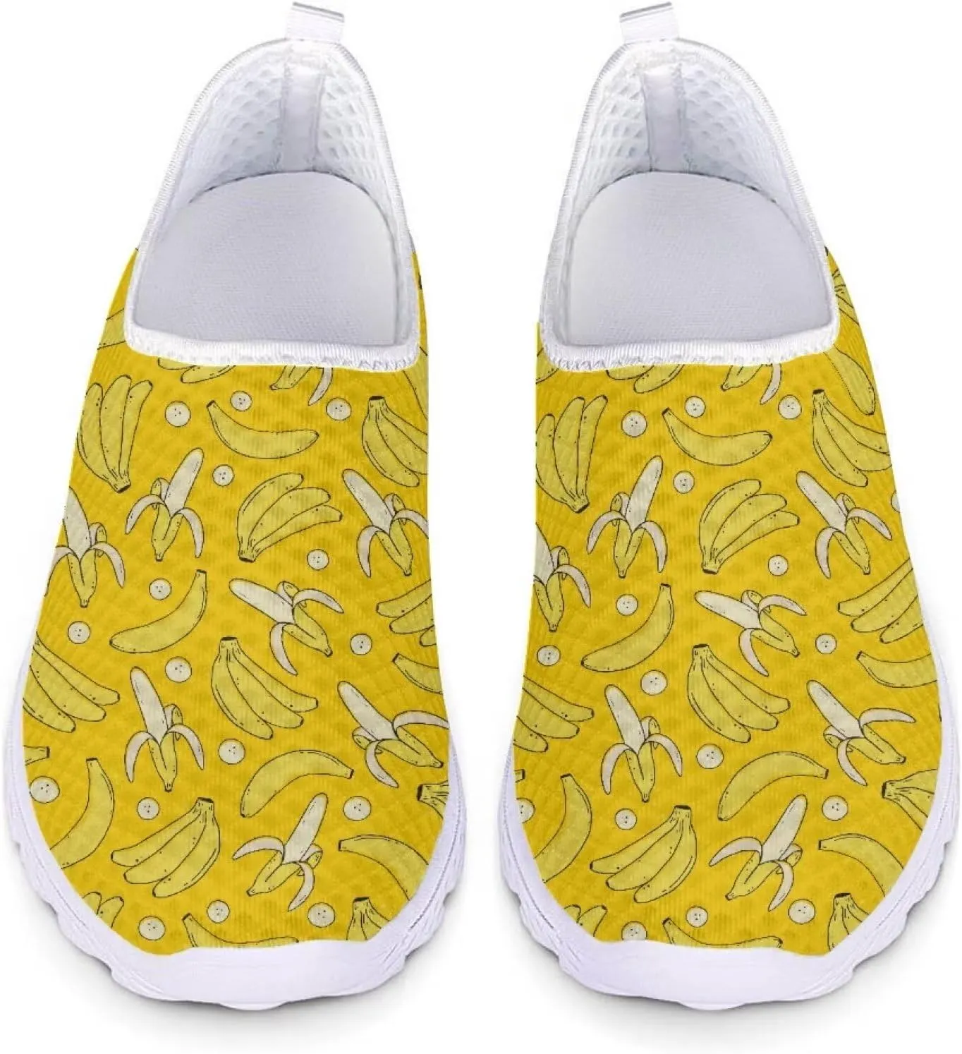 Binienty Unisex Printed Trainers Gym Running Shoes Lightweight Slip-On Walking Sneakers for Women Men