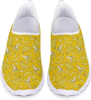 Binienty Unisex Printed Trainers Gym Running Shoes Lightweight Slip-On Walking Sneakers for Women Men