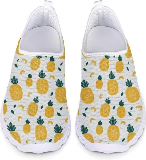 Binienty Unisex Printed Trainers Gym Running Shoes Lightweight Slip-On Walking Sneakers for Women Men
