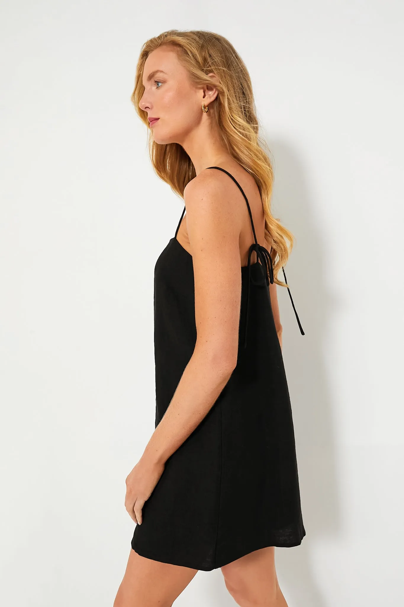 Black Linen Lea Dress