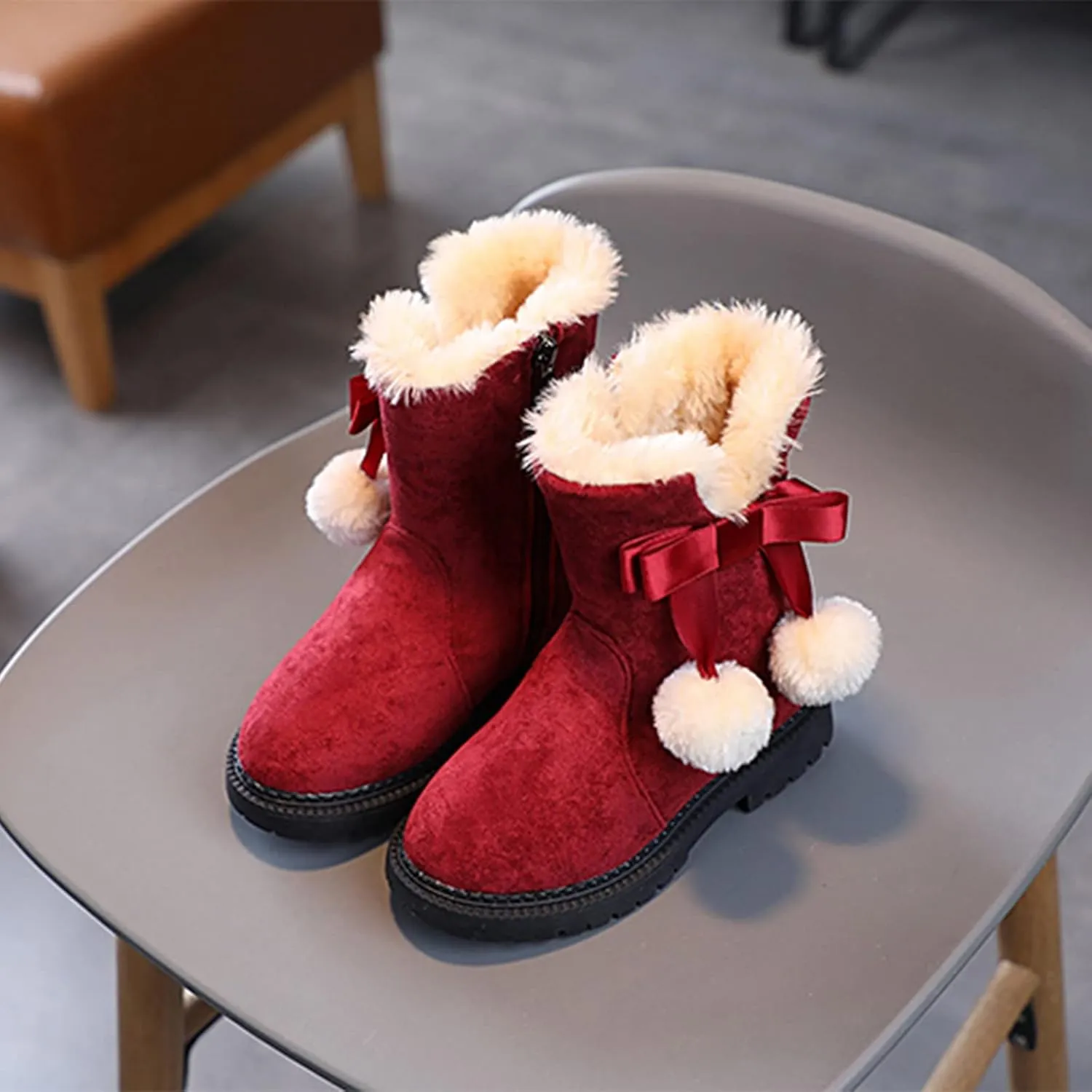 Boots for Baby Girl Size 3 Fashion Autumn And Winter Girls Snow Boots Thick Bottom Non Slip Warm And Toddler 8 Boots