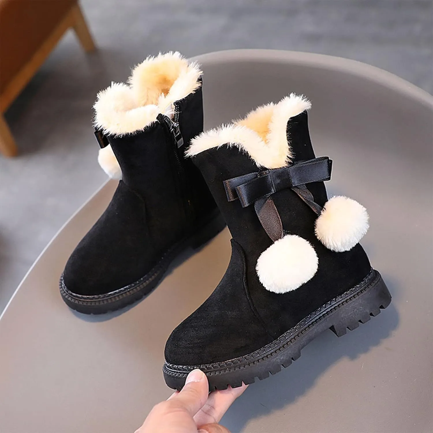 Boots for Baby Girl Size 3 Fashion Autumn And Winter Girls Snow Boots Thick Bottom Non Slip Warm And Toddler 8 Boots