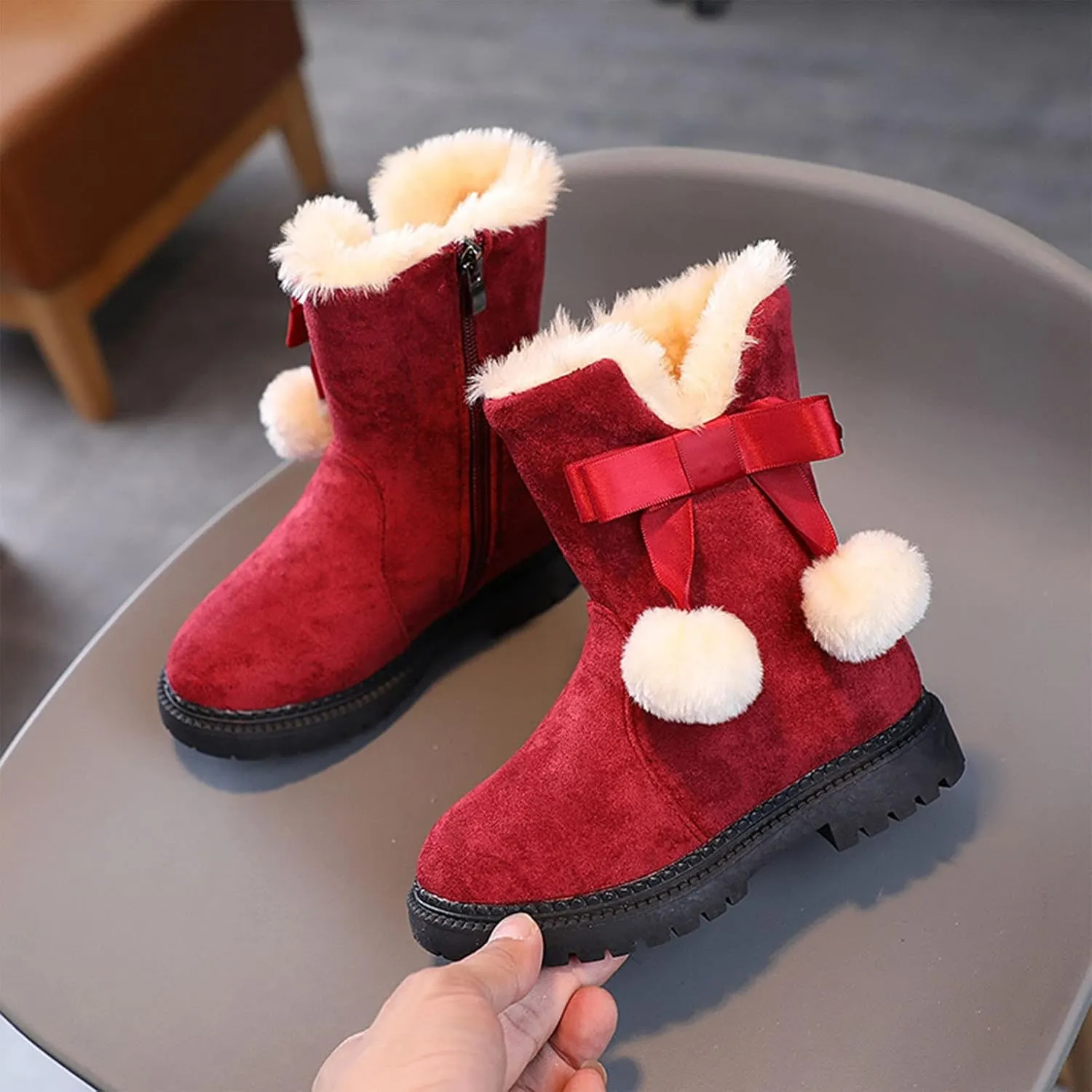 Boots for Baby Girl Size 3 Fashion Autumn And Winter Girls Snow Boots Thick Bottom Non Slip Warm And Toddler 8 Boots