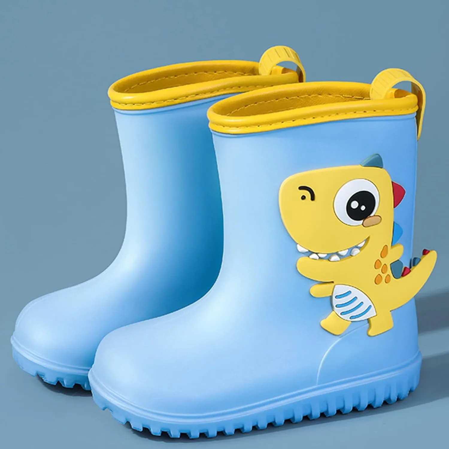 Boys Girls Rain Boots Non Slip Rubber Rain Boots for Toddlers and Kids with Cute Cartoon Design Snow Boys' Snow Boots