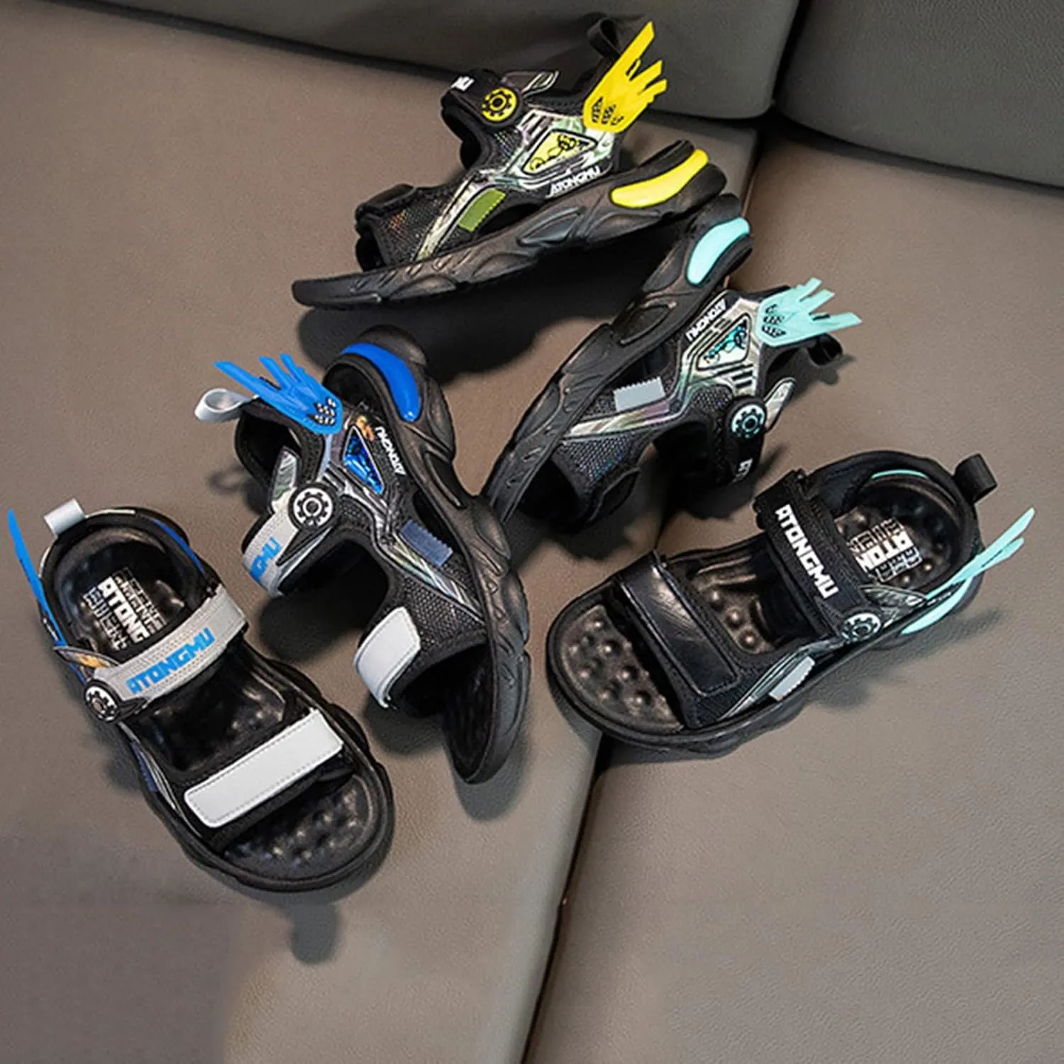 Boys Girls Sandals Open-toe Adjustable Straps Summer Outdoor Sport Sandals Kids Athletic Water Shoes Girls Dress Sandals