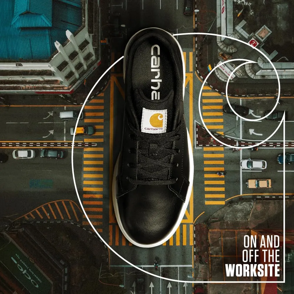 Carhartt Detroit Leather Sneakers for Men - Comfortable Shoes for Men with Wide Toe Box, Comfort Footbed and Midsole, and Slip-Resistant Outsole