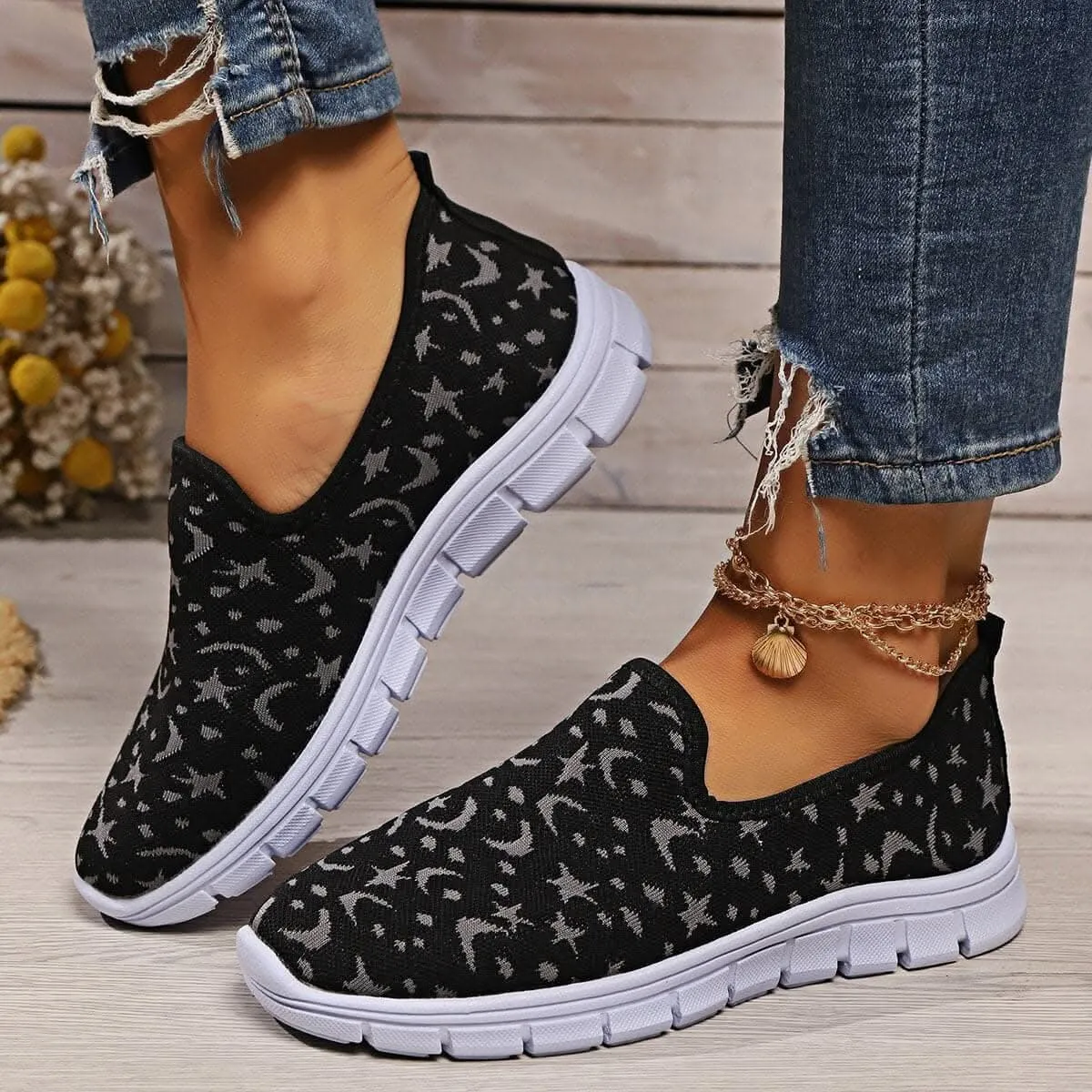 Celestial loafers with star design