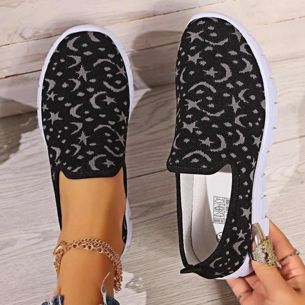 Celestial loafers with star design
