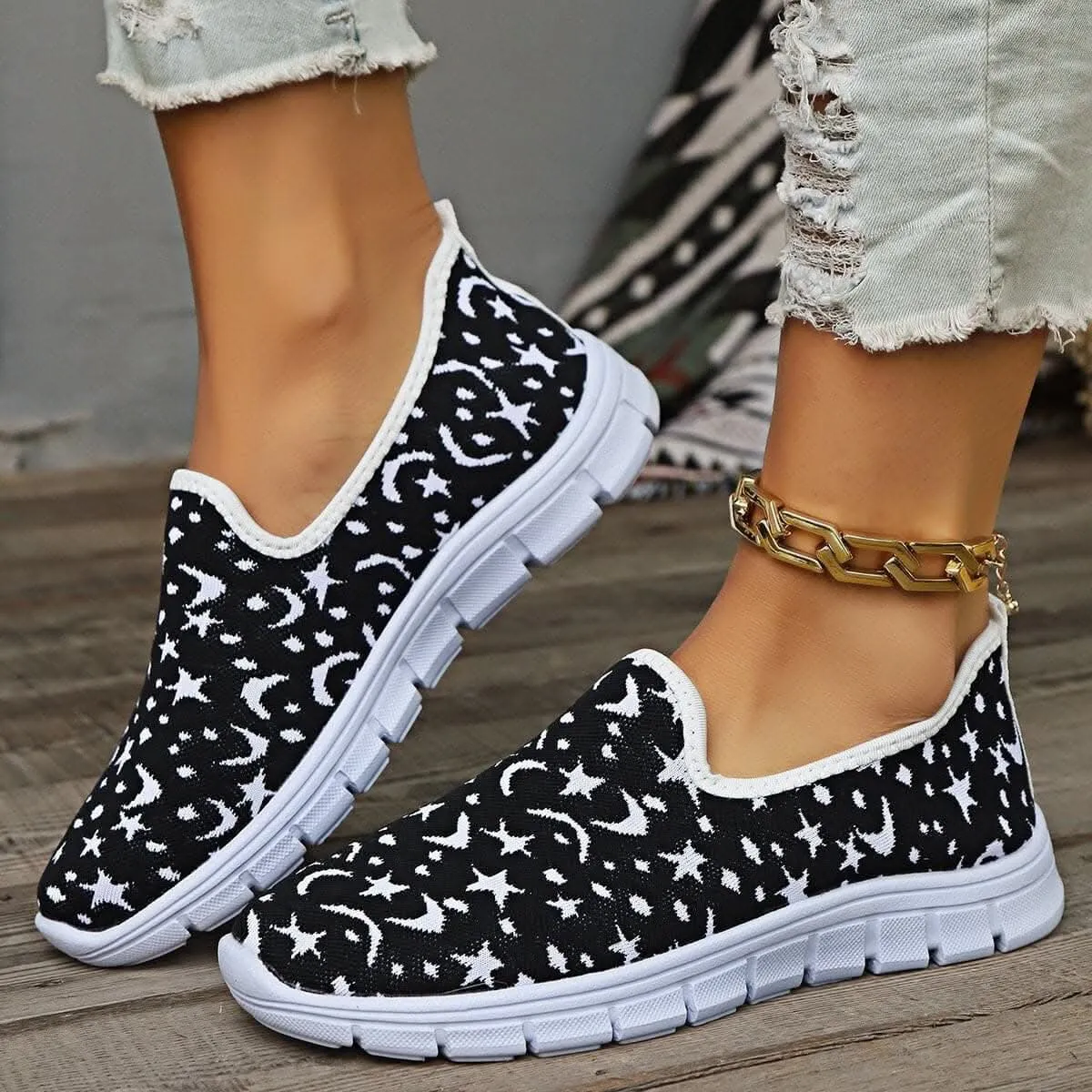 Celestial loafers with star design