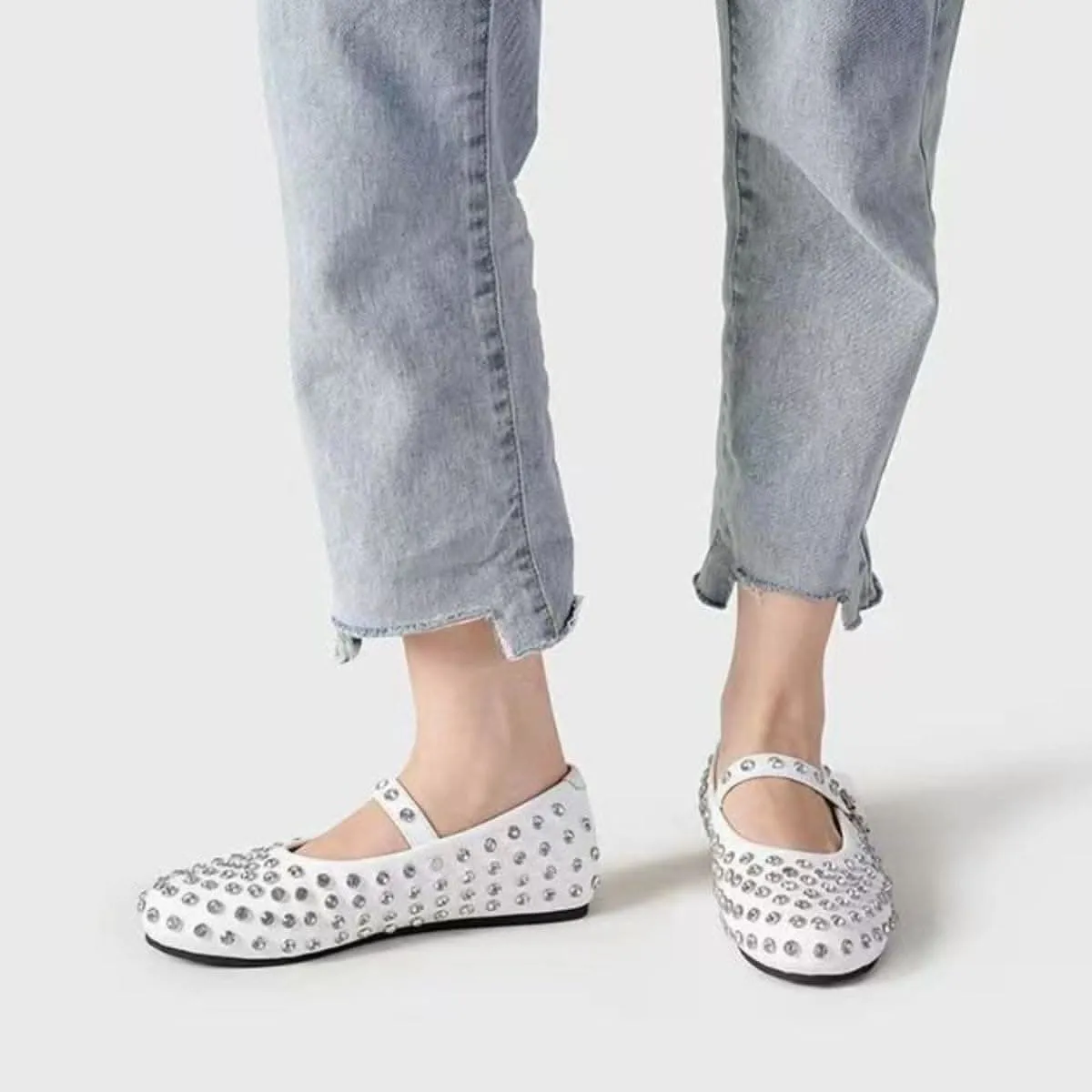 Chic studded loafers in pu leather
