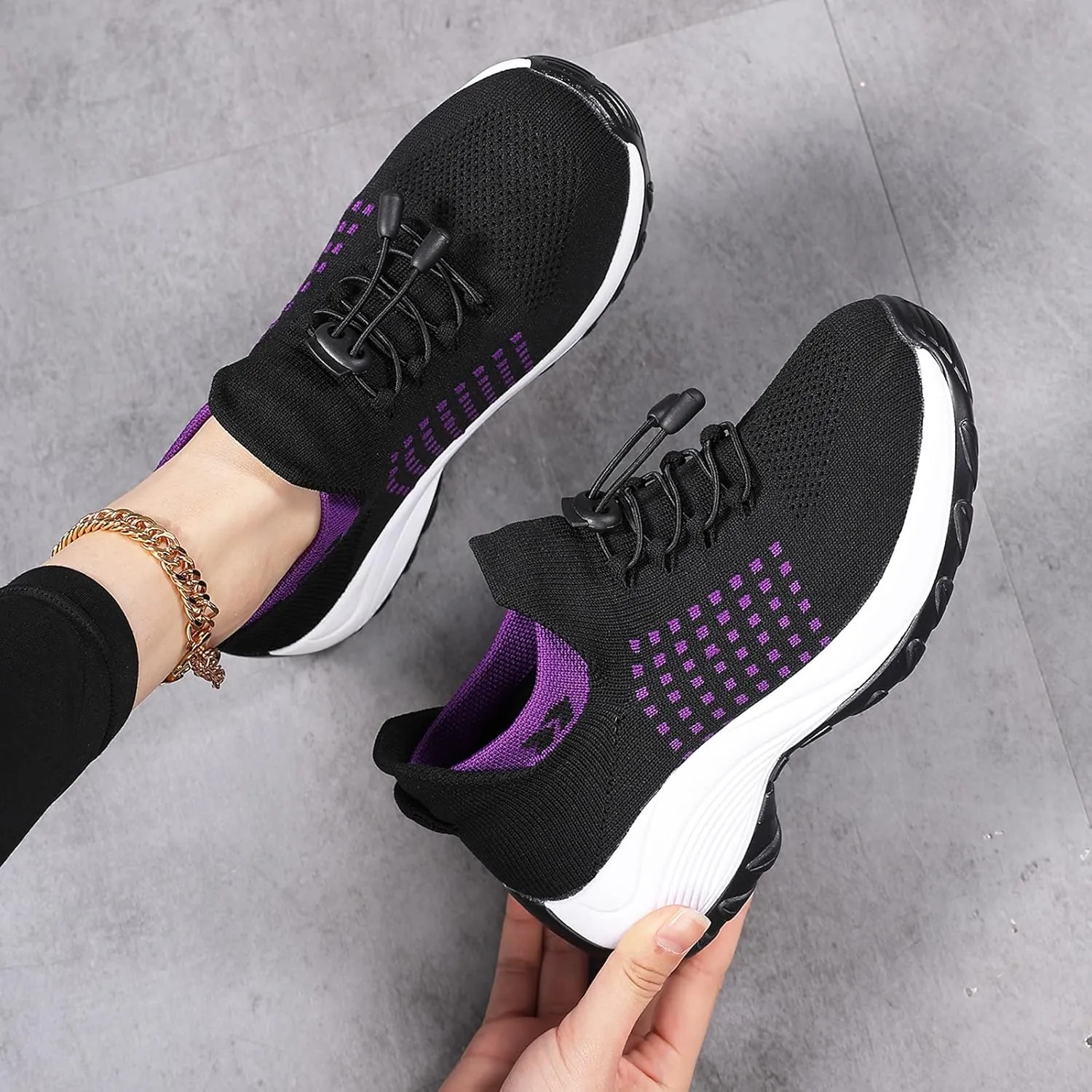 Comfort Wear Orthowear Shoes for Women Men Comfortwear Ortho Stretch Cushion Shoes Women Plantar Fasciitis Walking Shoe Slip On Trainers Comfortable Casual Ladies Athletic Sneakers Thick Bottom