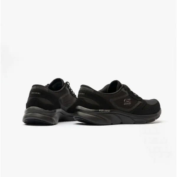 D'LUX COMFORT-PLENTY SUCCESS Ladies Leather Lace-Up Trainers Black