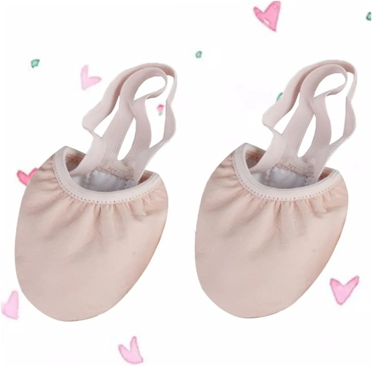 Elastic Band Half Soles Dance Shoes Women Ballet Toe Pads Pointe Shoes Non-Slip Breathable Toe Protector for Yoga Ballroom Dance Size 42
