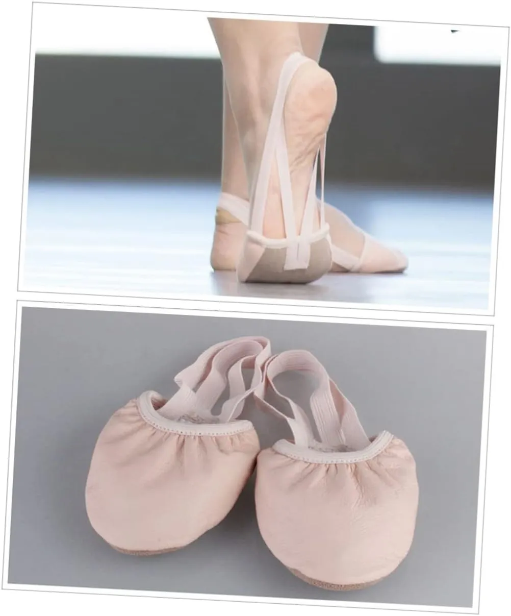 Elastic Band Half Soles Dance Shoes Women Ballet Toe Pads Pointe Shoes Non-Slip Breathable Toe Protector for Yoga Ballroom Dance Size 42