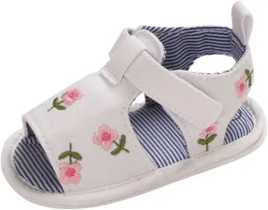 EnJoCho Infant Baby Girls Summer Hollow Sandals Flower Soft Sole Newborn Toddler First Walker Crib Dress Shoes Prewalker