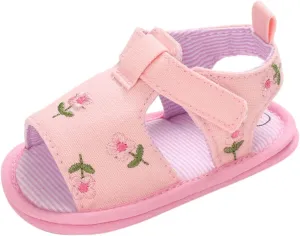 EnJoCho Infant Baby Girls Summer Hollow Sandals Flower Soft Sole Newborn Toddler First Walker Crib Dress Shoes Prewalker