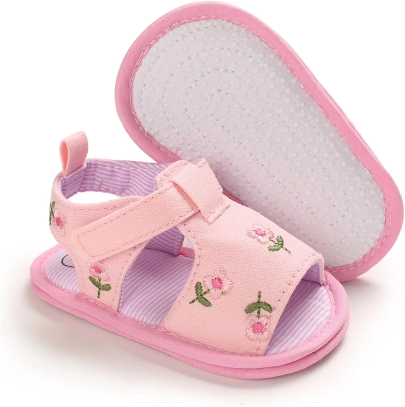 EnJoCho Infant Baby Girls Summer Hollow Sandals Flower Soft Sole Newborn Toddler First Walker Crib Dress Shoes Prewalker