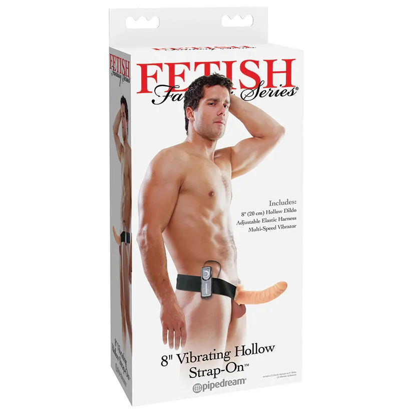 Fetish Fantasy Series 8" Vibrating Hollow Strap-On - Flesh