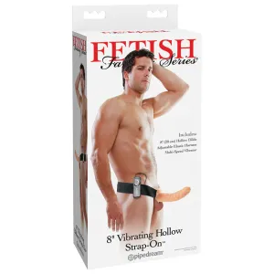 Fetish Fantasy Series 8" Vibrating Hollow Strap-On - Flesh