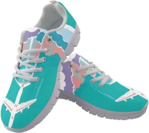 GIFTPUZZ Mens Sports Tennis Shoes Running Sneakers Lightweight Wedge Lace Up Breathable Gym Athletic Trainers