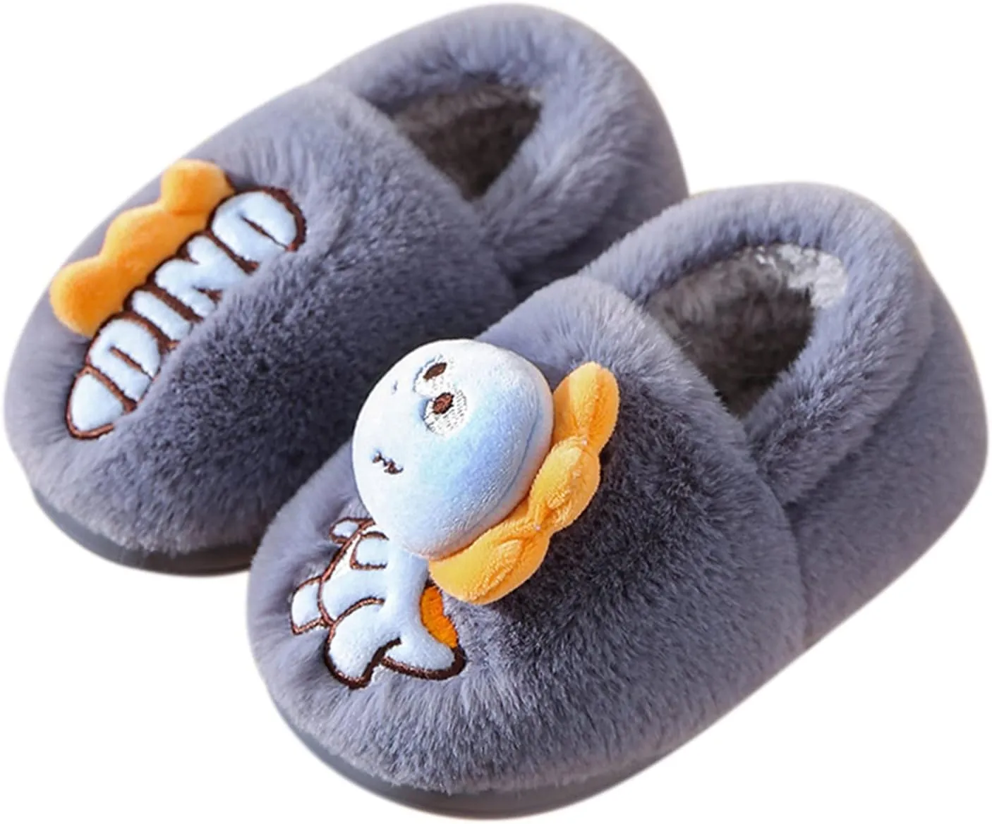 Girls Boys Cute Cartoon Slippers Toddler Winter Indoor Warm Slippers Soft Dinosaur Shoes for Girls White Dress Shoes