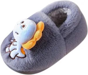 Girls Boys Cute Cartoon Slippers Toddler Winter Indoor Warm Slippers Soft Dinosaur Shoes for Girls White Dress Shoes