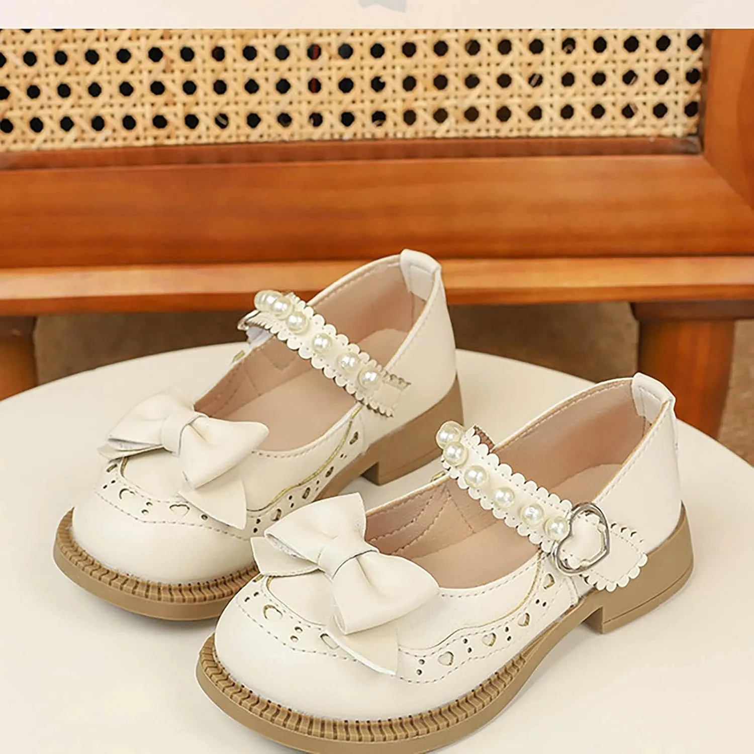 Girls Dress Shoes Low Heel Flat Mary Jane Flower Wedding Party Shoes for Kids Toddler Girl School Toddler Shoes Girl