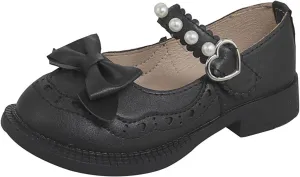 Girls Dress Shoes Low Heel Flat Mary Jane Flower Wedding Party Shoes for Kids Toddler Girl School Toddler Shoes Girl