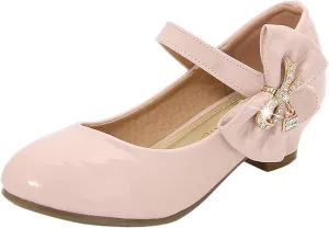 Girls Dress Shoes Mary Jane Shoes for Girls, Low Girls Heels for Kids Toddler Flower Girl Wedding Party Kids Shoes