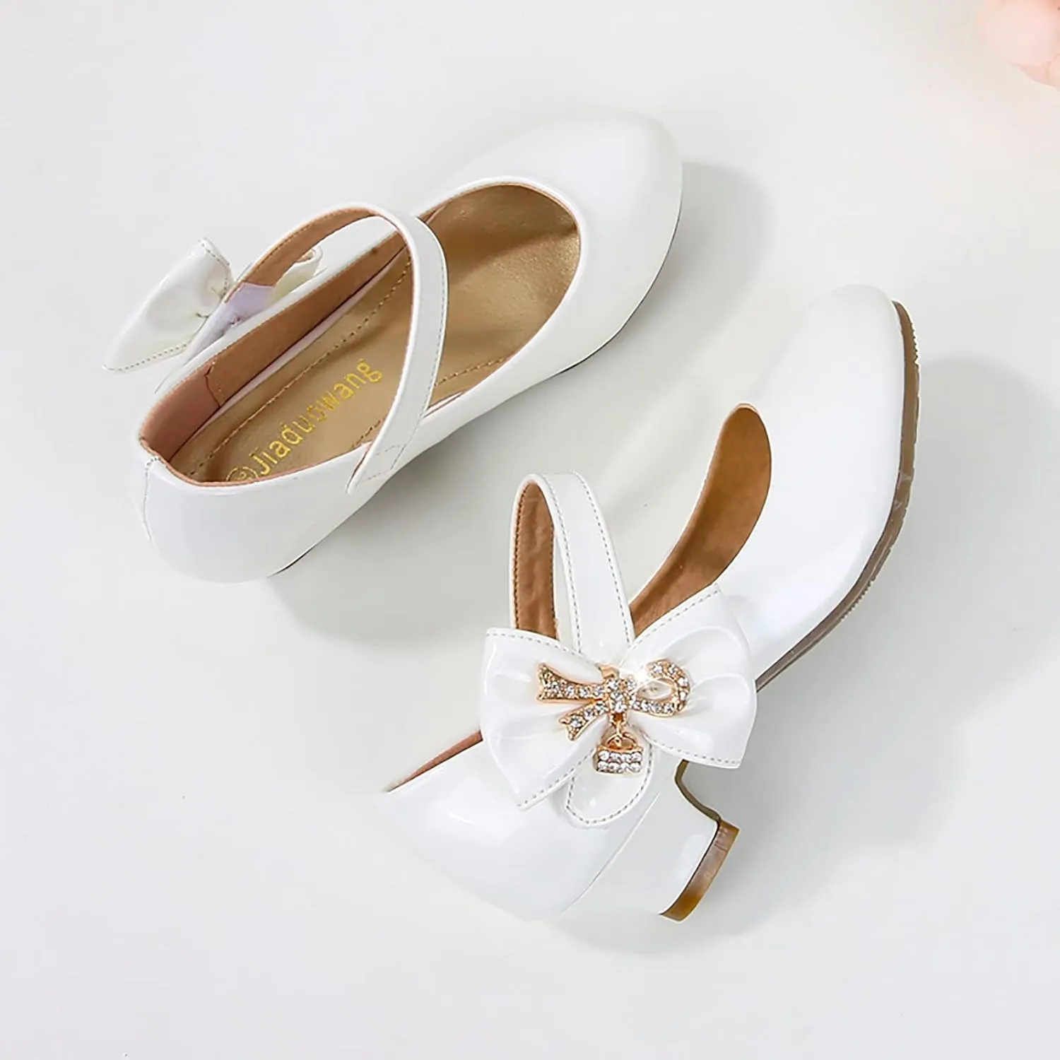 Girls Dress Shoes Mary Jane Shoes for Girls, Low Girls Heels for Kids Toddler Flower Girl Wedding Party Kids Shoes