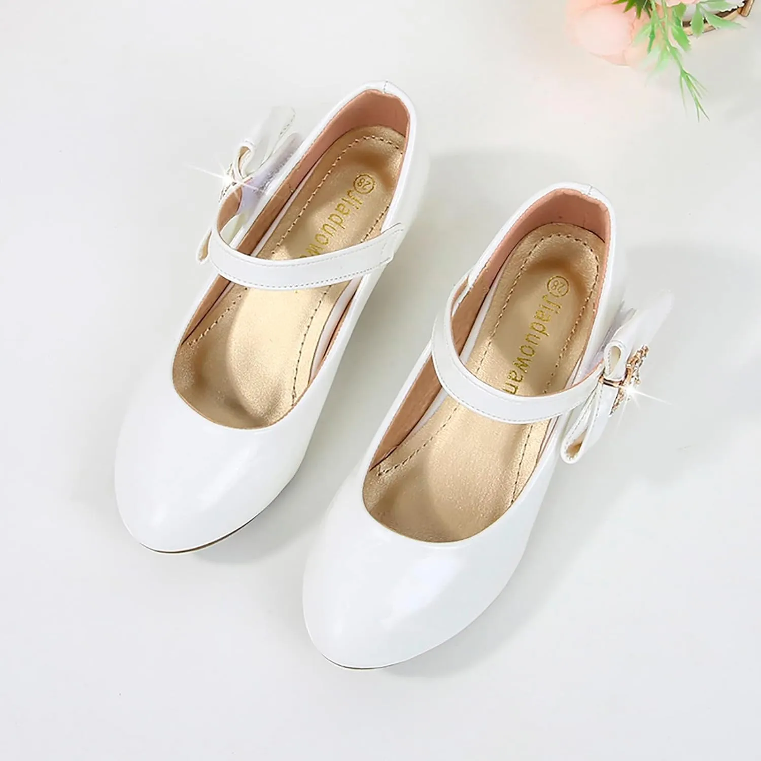 Girls Dress Shoes Mary Jane Shoes for Girls, Low Girls Heels for Kids Toddler Flower Girl Wedding Party Kids Shoes