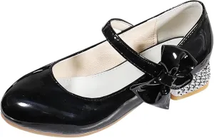 Girls Dress Shoes Mary Jane Shoes for Girls, Low Girls Heels for Kids Toddler Flower Girl Wedding Party Shoes for Girls