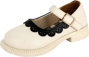 Girls Dress Shoes Toddler Flower Girl Low Heels Mary Jane Flat for School Uniform Wedding (Little/Big Toddler Shoes